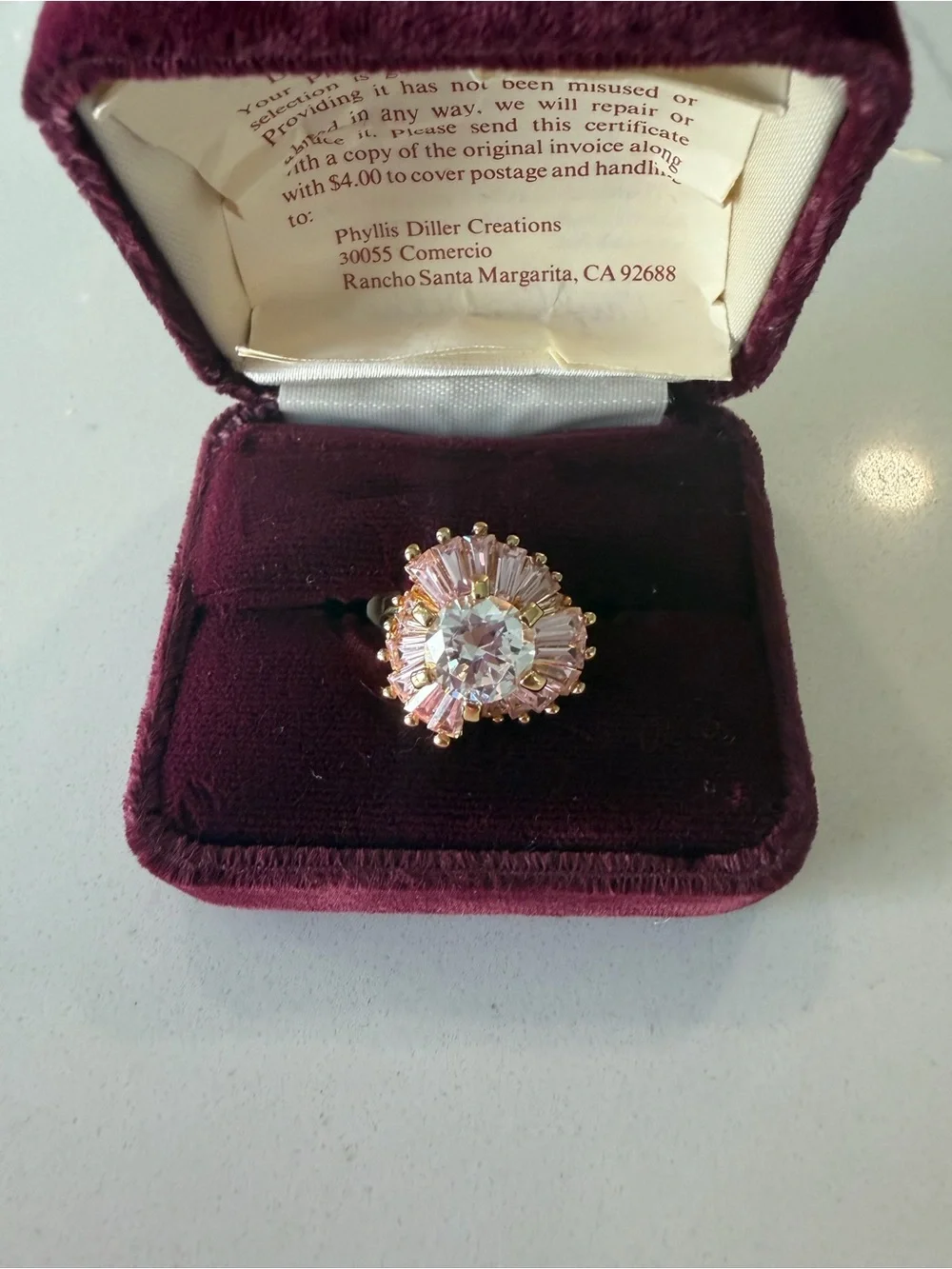 Phyllis Diller Creations 925 Sterling Silver vintage cocktail ring